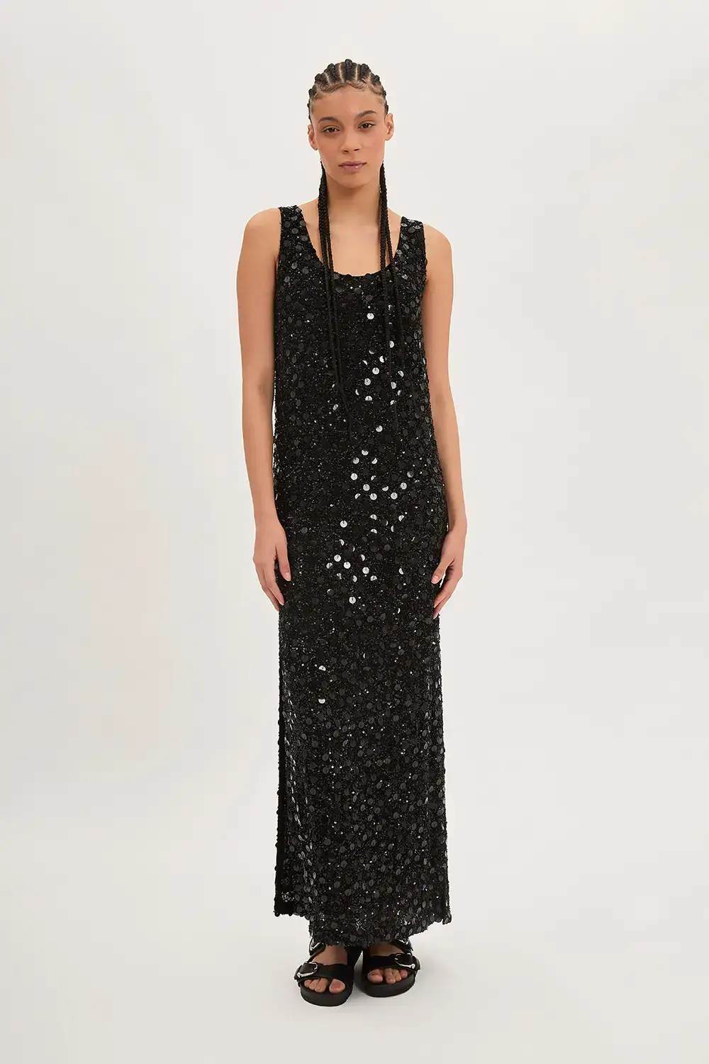 P.A.R.O.S.H. ABITO LUNGO PAILLETTES Vendita Calda