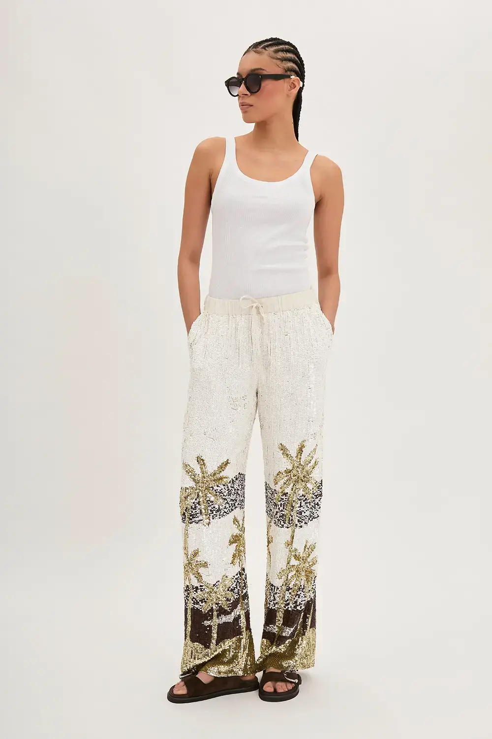 P.A.R.O.S.H. PANTALONE PAILLETTES PALME Prezzo Ridotto