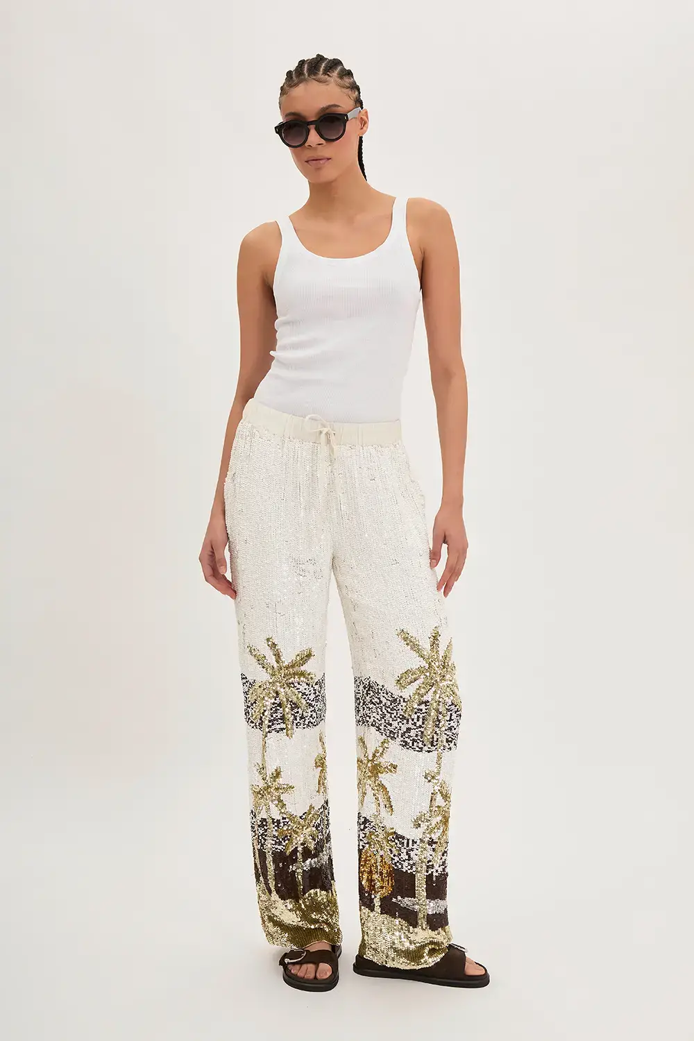P.A.R.O.S.H. PANTALONE PAILLETTES PALME Prezzo Ridotto