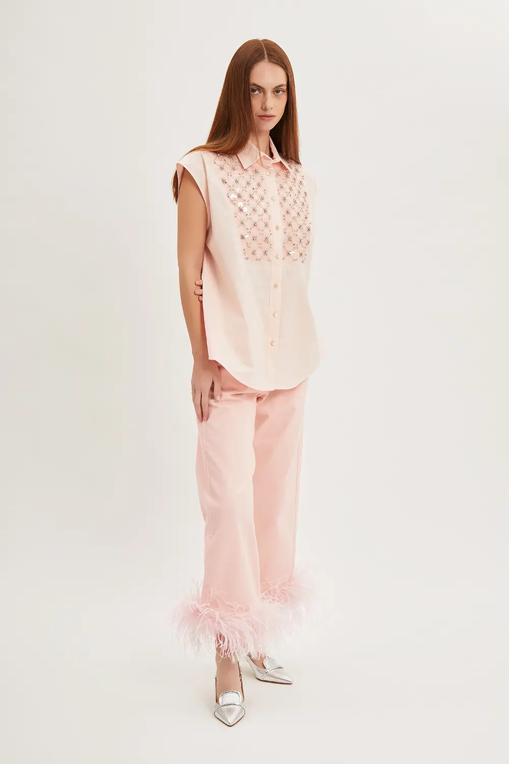 P.A.R.O.S.H. CAMICIA RICAMO PAILLETTES Presa