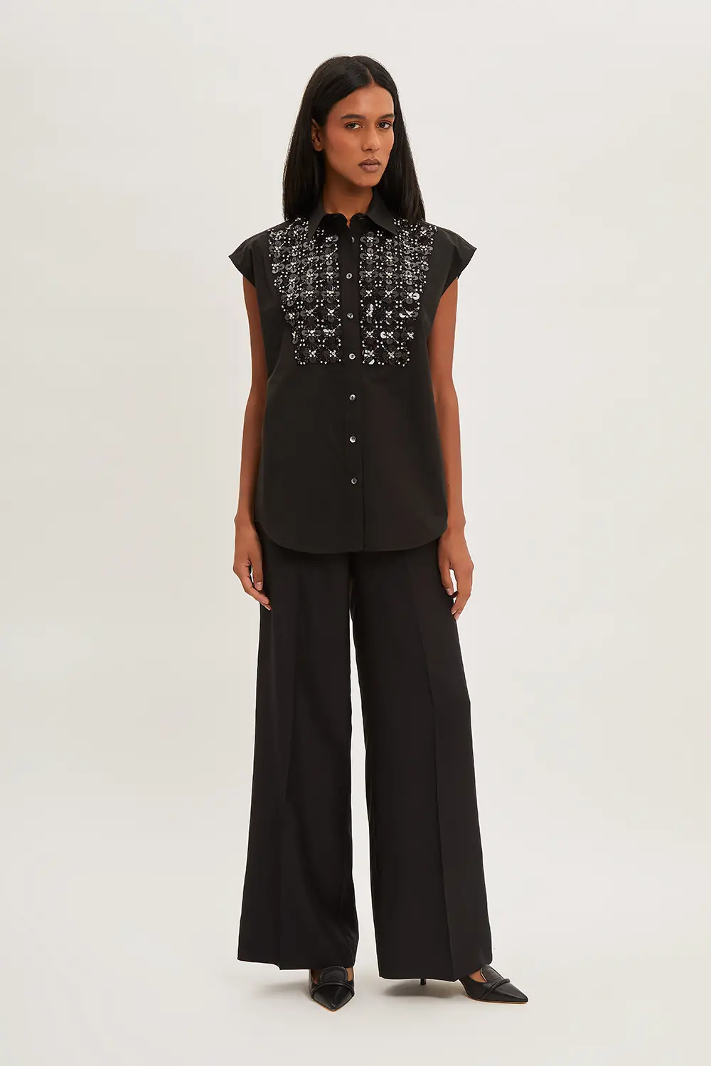 P.A.R.O.S.H. CAMICIA RICAMO PAILLETTES Sconto