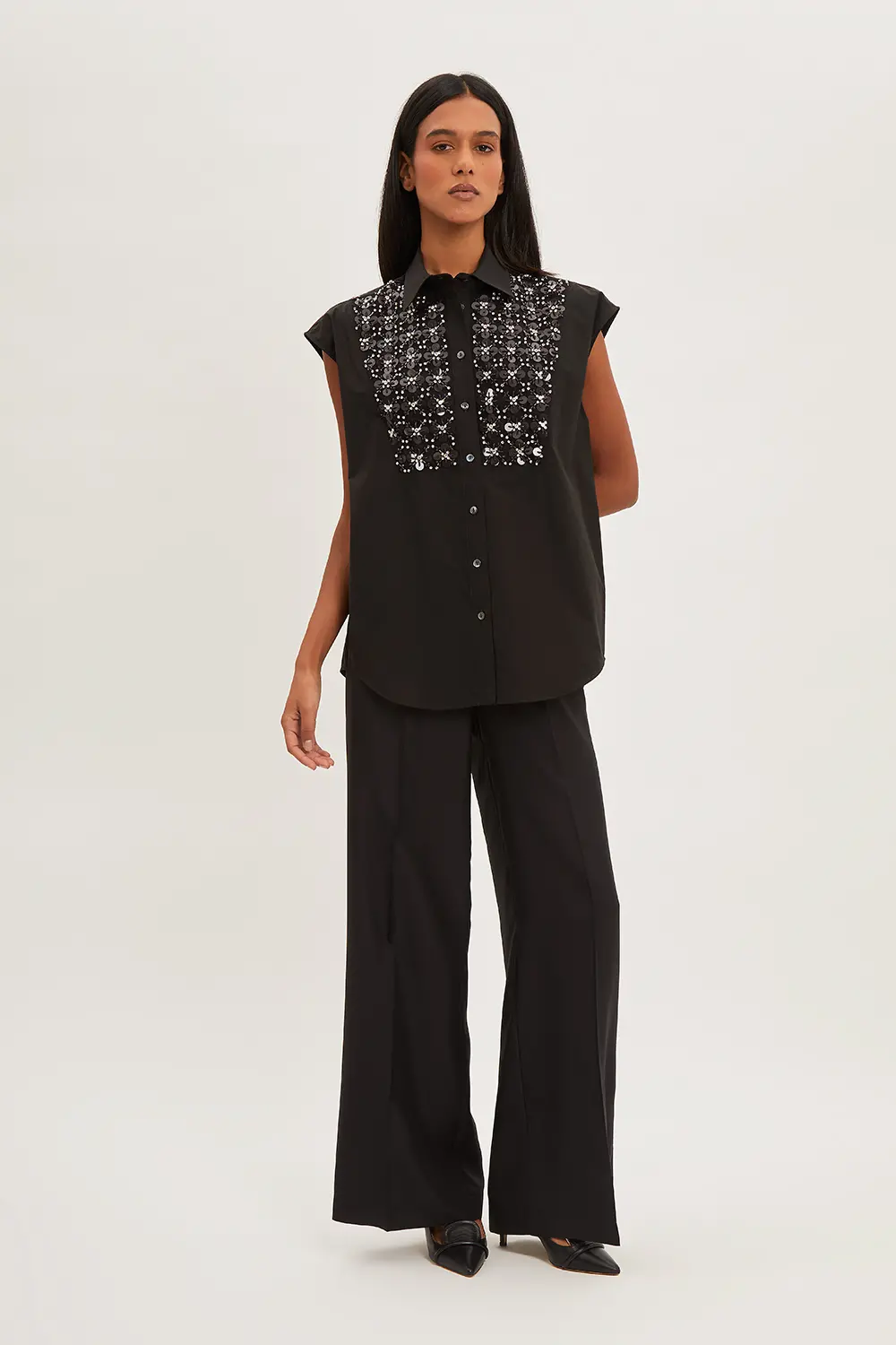 P.A.R.O.S.H. CAMICIA RICAMO PAILLETTES Sconto