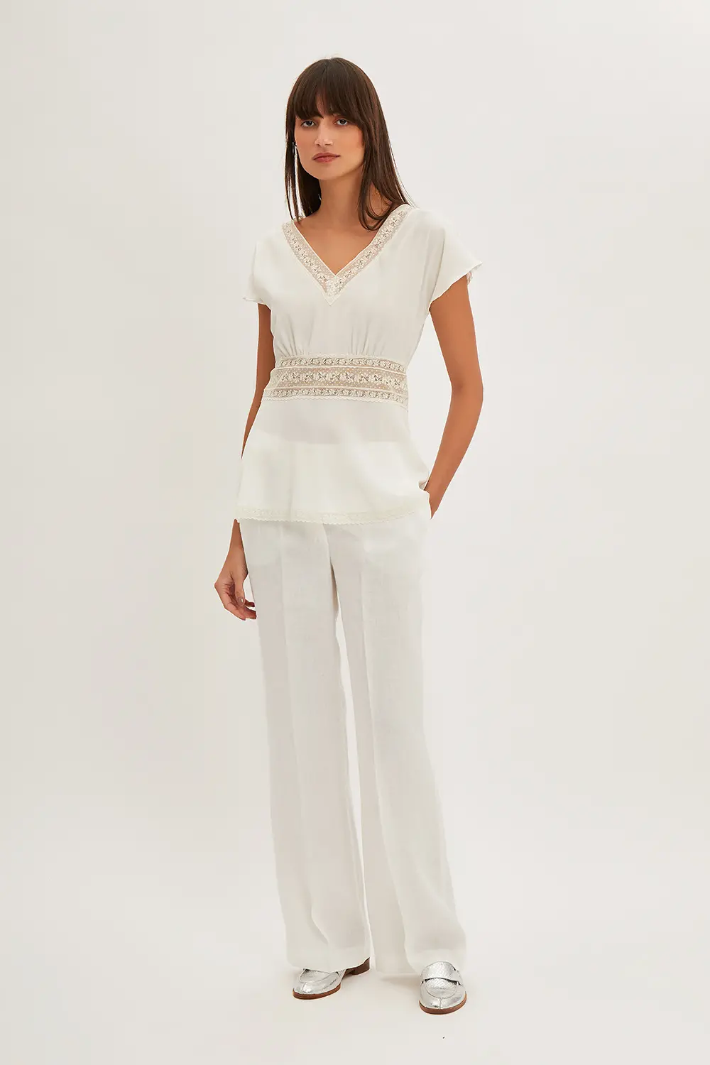 P.A.R.O.S.H. BLUSA CON PIZZO Offerta Giorno del Papà