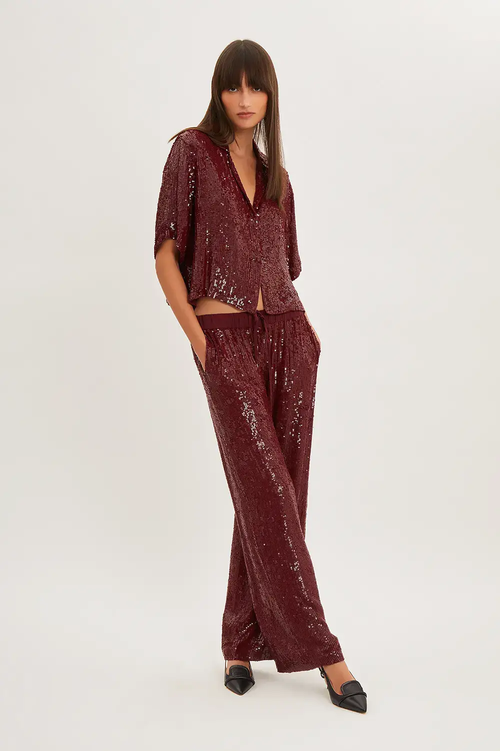P.A.R.O.S.H. PANTALONI FULL PAILLETTES Spedizione Gratuita
