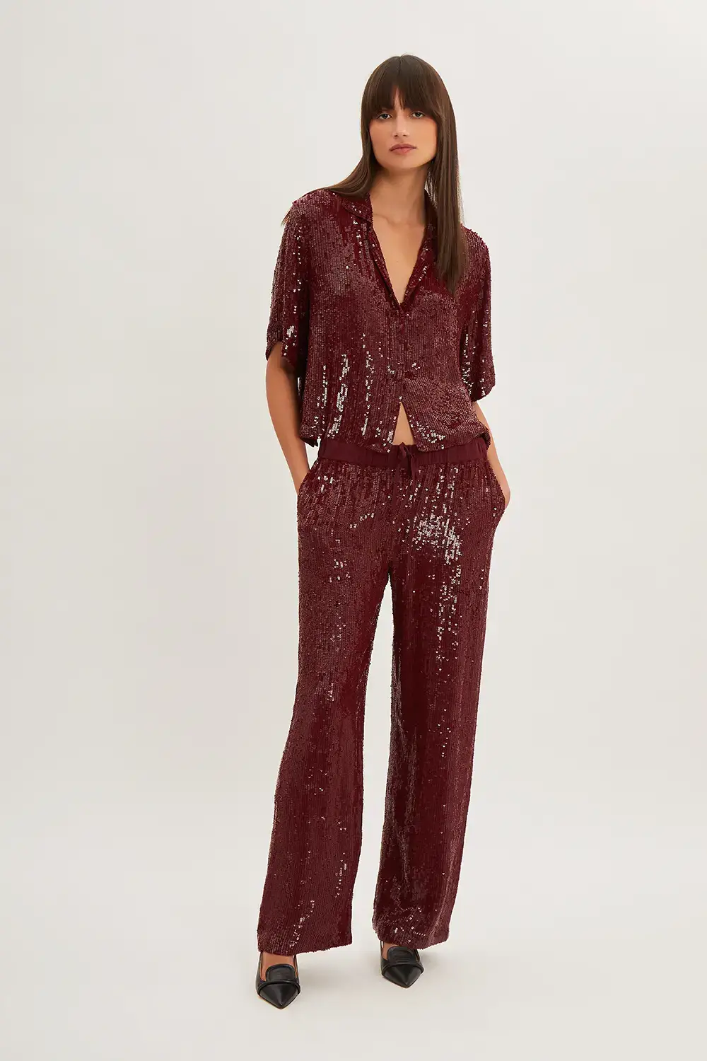 P.A.R.O.S.H. PANTALONI FULL PAILLETTES Spedizione Gratuita