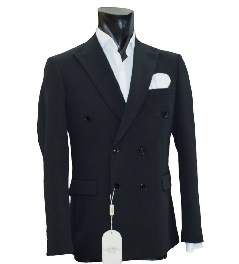 Musani Milano Cerimonia Abito musani nero doppiopetto slim fit Saldi