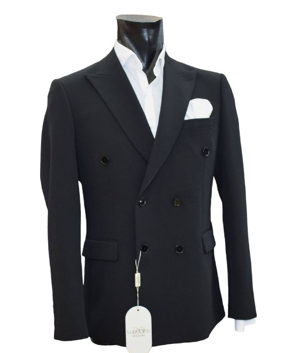 Musani Milano Cerimonia Abito musani nero doppiopetto slim fit Saldi
