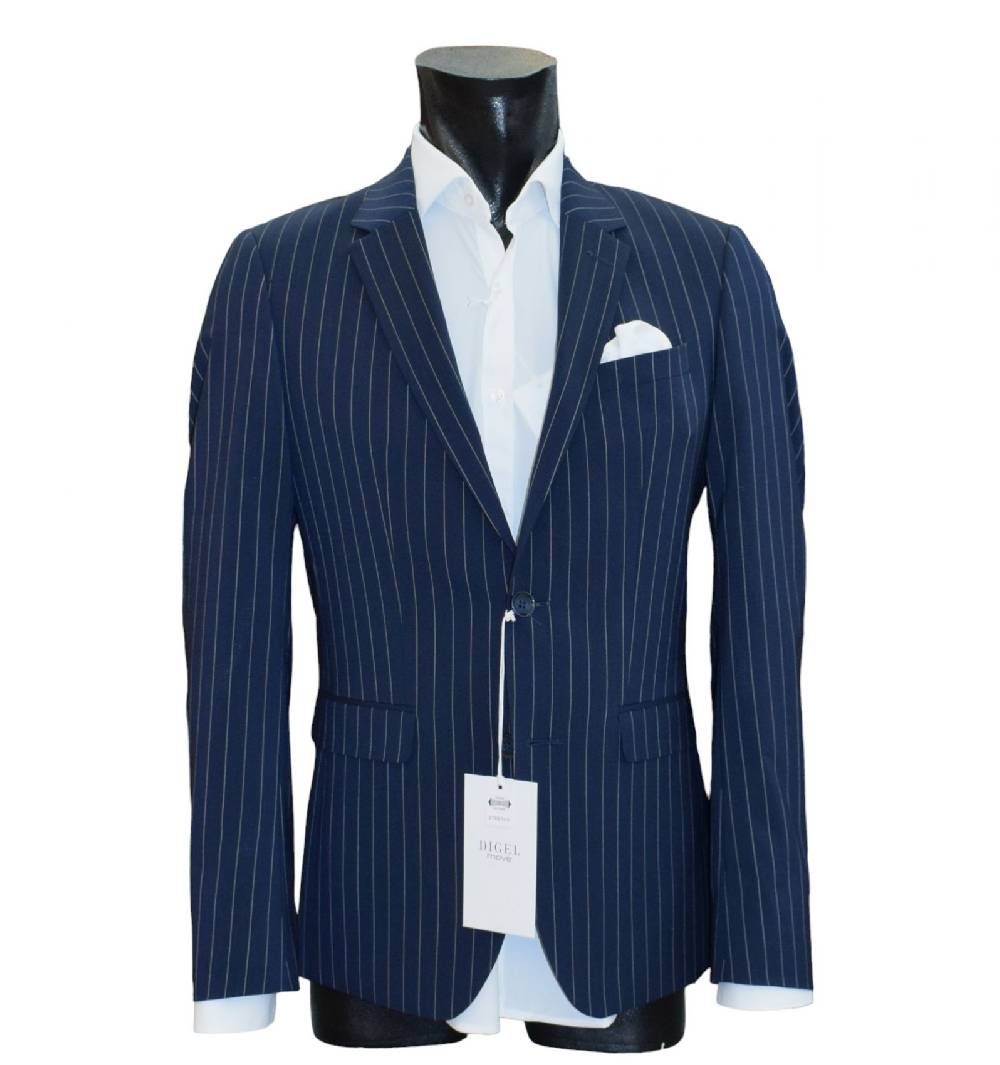 Digel Move Abito blu gessato digel in lana marzotto extra slim fit Vendita Calda