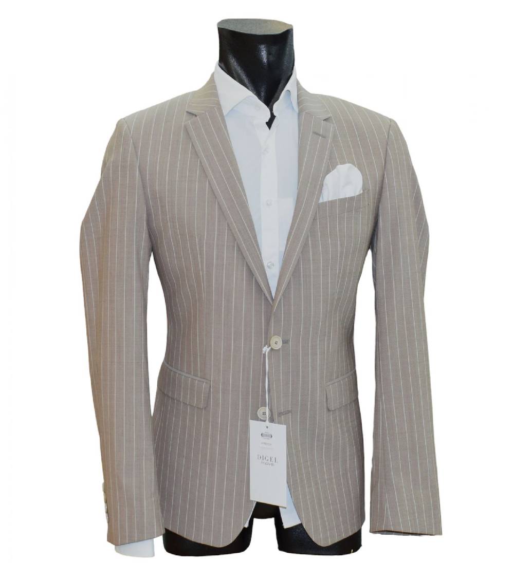 Digel Move Abito beige gessato digel in lana marzotto extra slim fit Vendita Economica