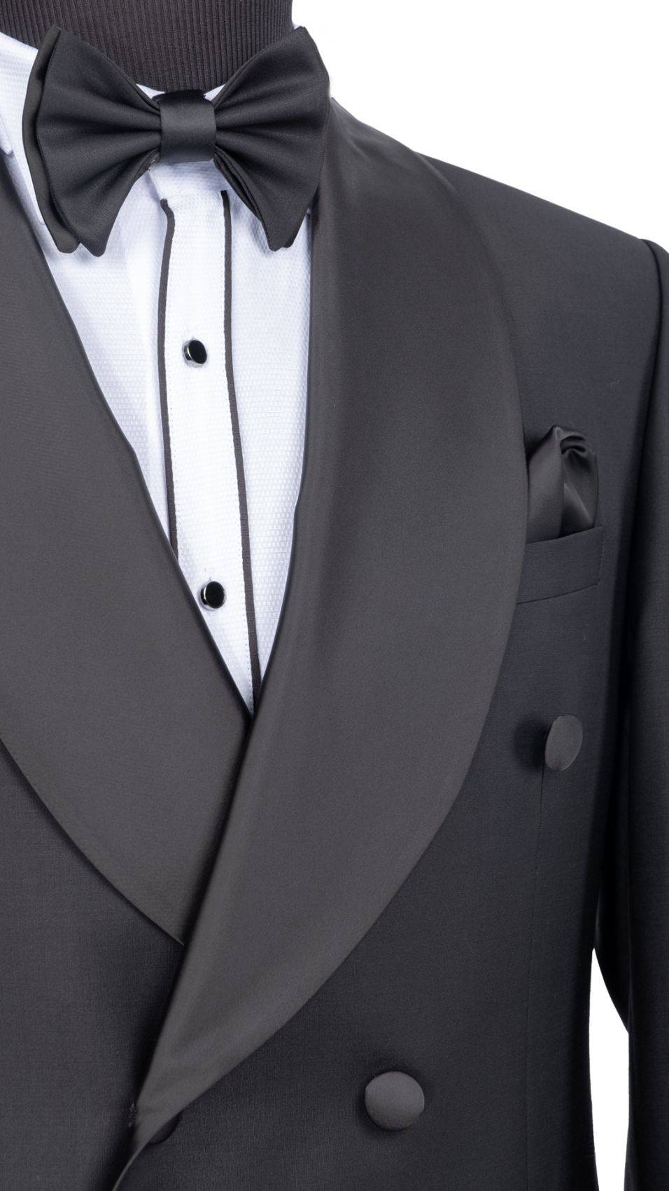 Baggi Smoking nero doppiopetto baggi cerimonia slim fit In Saldo