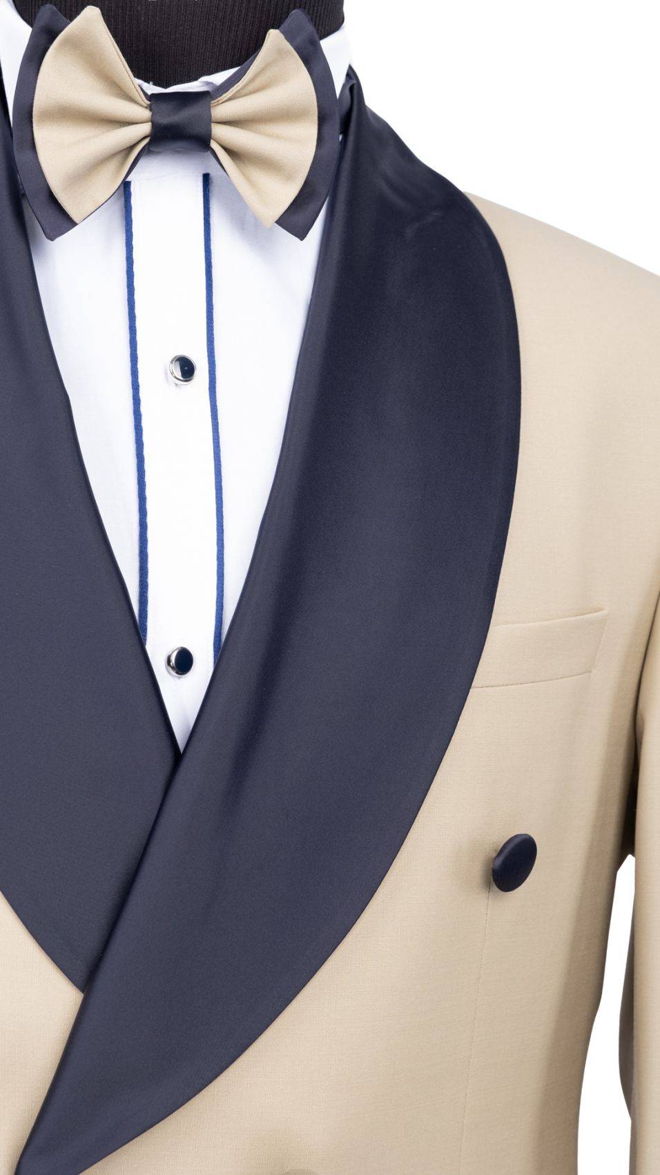 Baggi Smoking beige doppiopetto baggi cerimonia slim fit Nuova