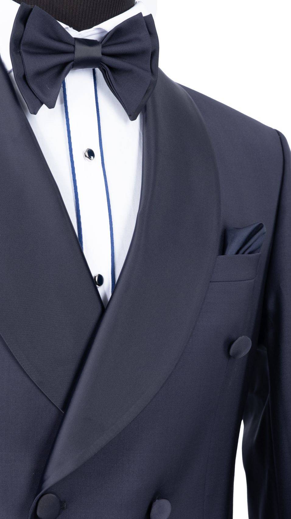 Baggi Smoking blu doppiopetto baggi cerimonia slim fit Moda