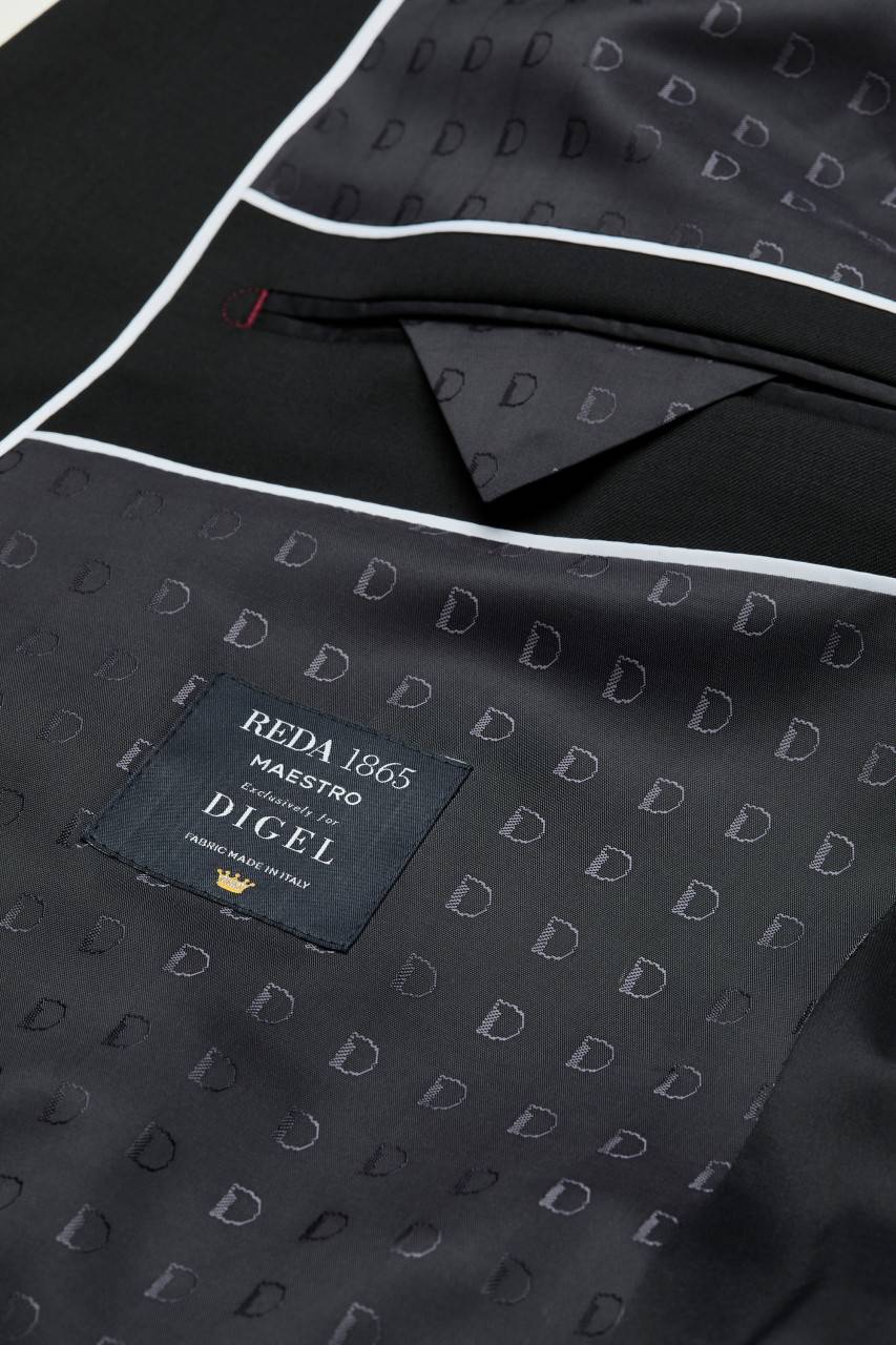 Digel Giacca nera digel drop sei modern fit lana reda super 110's Vendita
