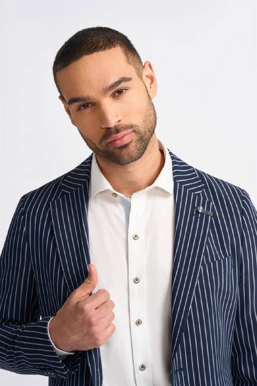 House of Cavani Giacca blazer blu gessata cavani slim fit Pezzi Unici