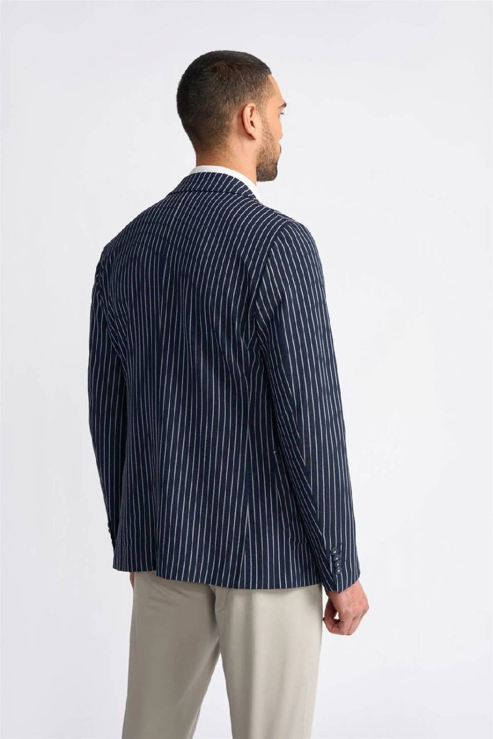 House of Cavani Giacca blazer blu gessata cavani slim fit Pezzi Unici