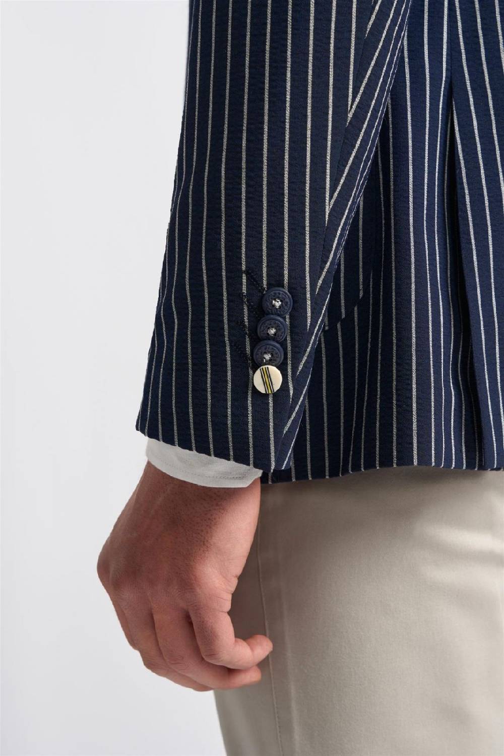 House of Cavani Giacca blazer blu gessata cavani slim fit Pezzi Unici