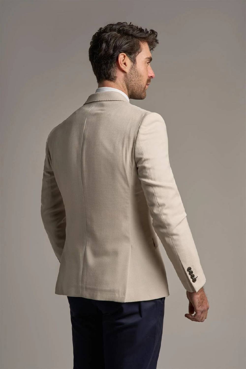 House of Cavani Giacca beige cavani slim fit a doppiopetto sfoderata Qualità Garantita