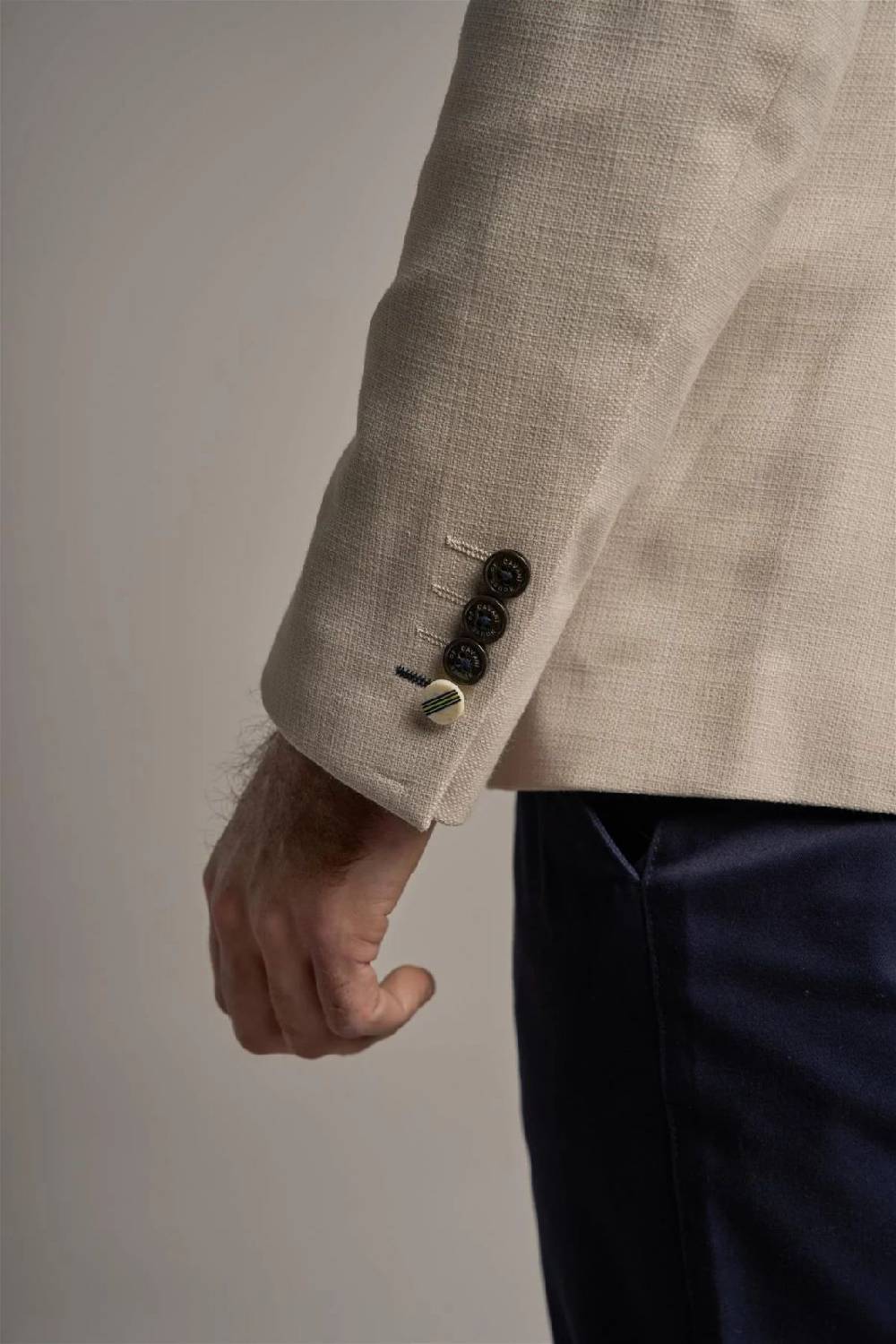 House of Cavani Giacca beige cavani slim fit a doppiopetto sfoderata Qualità Garantita
