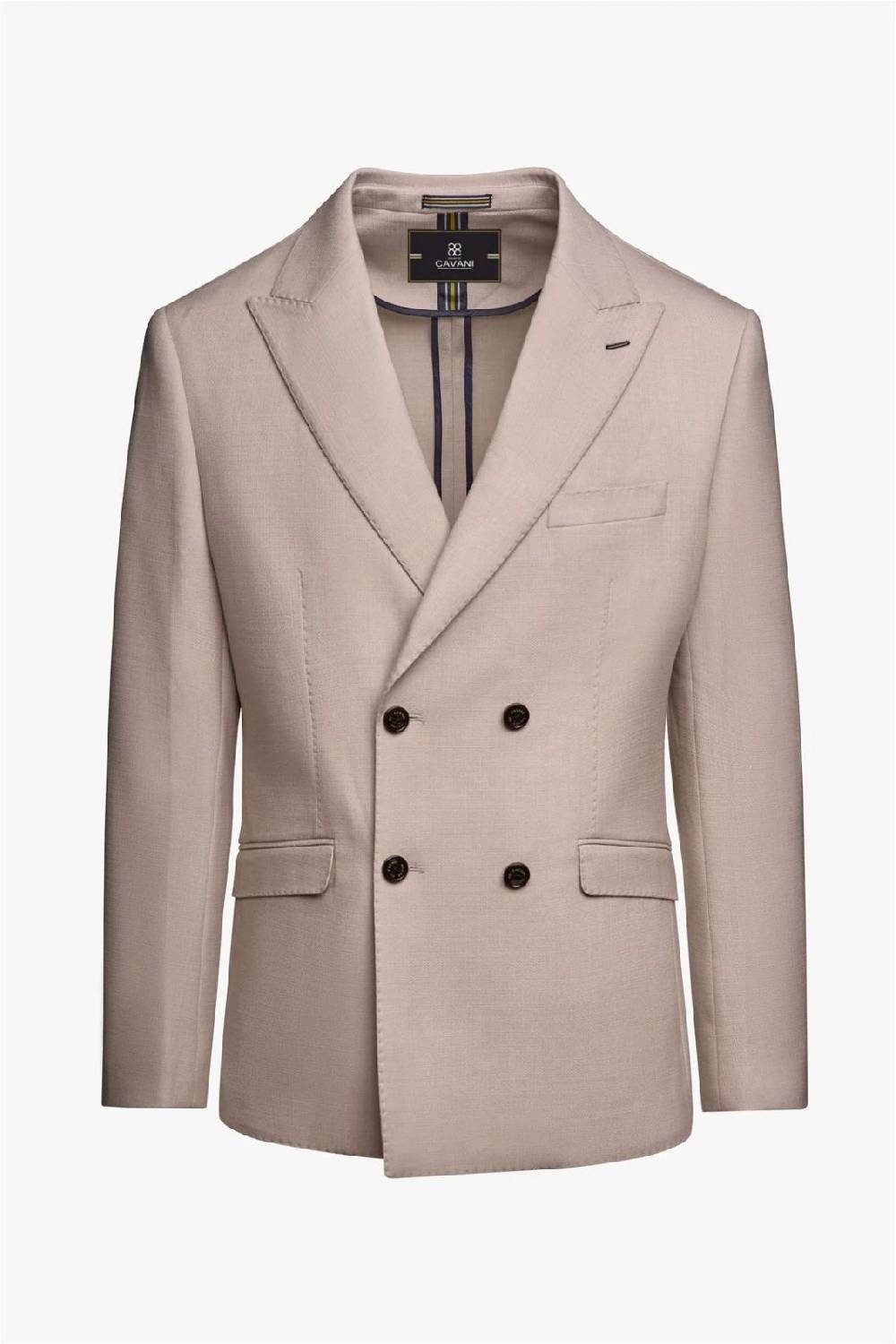 House of Cavani Giacca beige cavani slim fit a doppiopetto sfoderata Qualità Garantita
