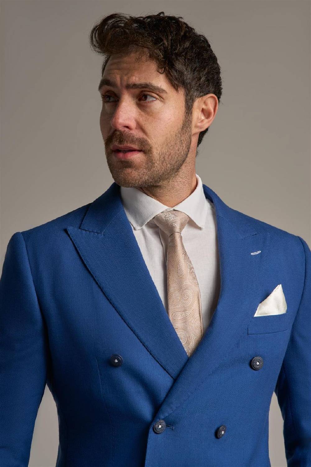 House of Cavani Giacca blu elettrico cavani slim fit a doppiopetto sfoderata Negozi Online