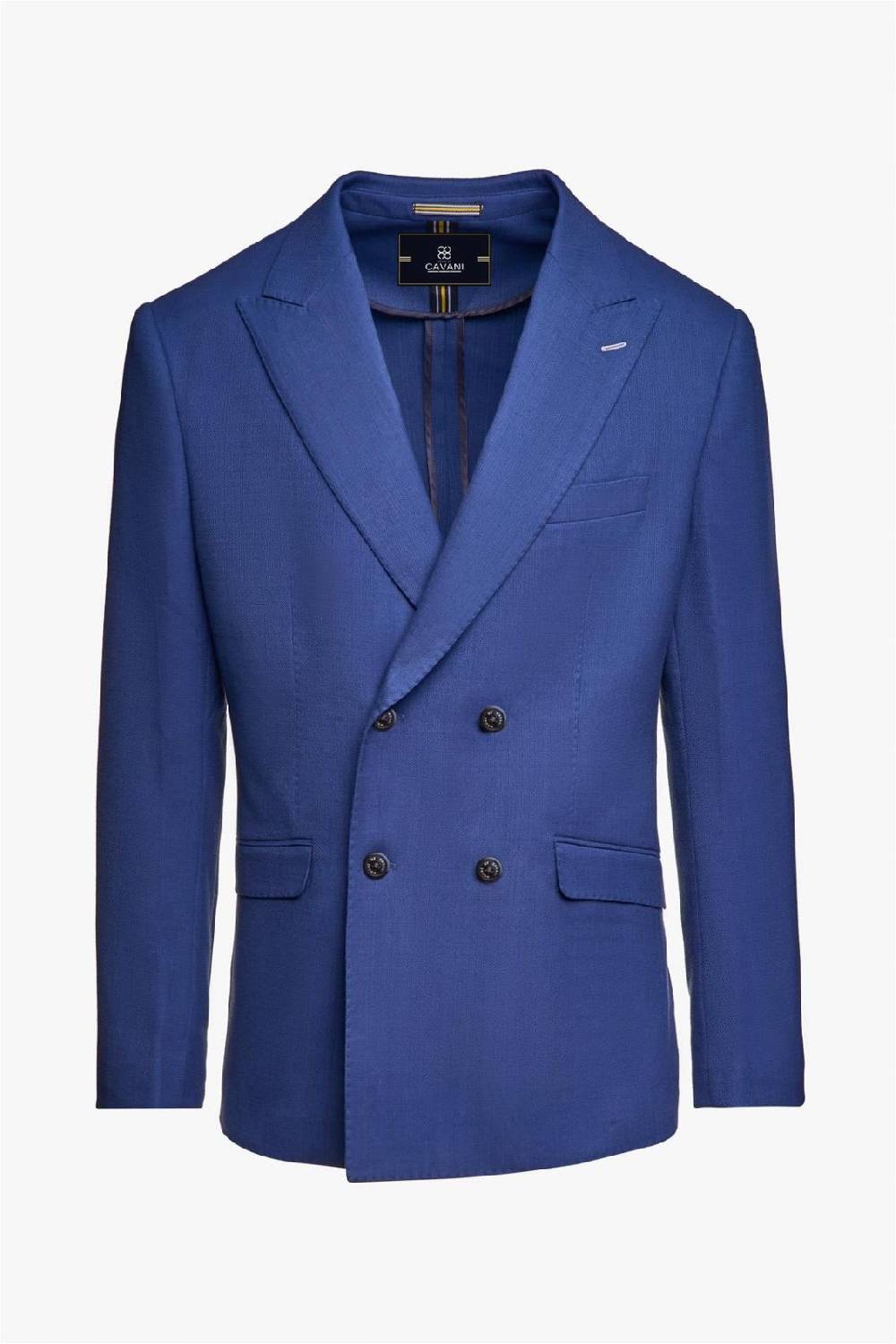 House of Cavani Giacca blu elettrico cavani slim fit a doppiopetto sfoderata Negozi Online