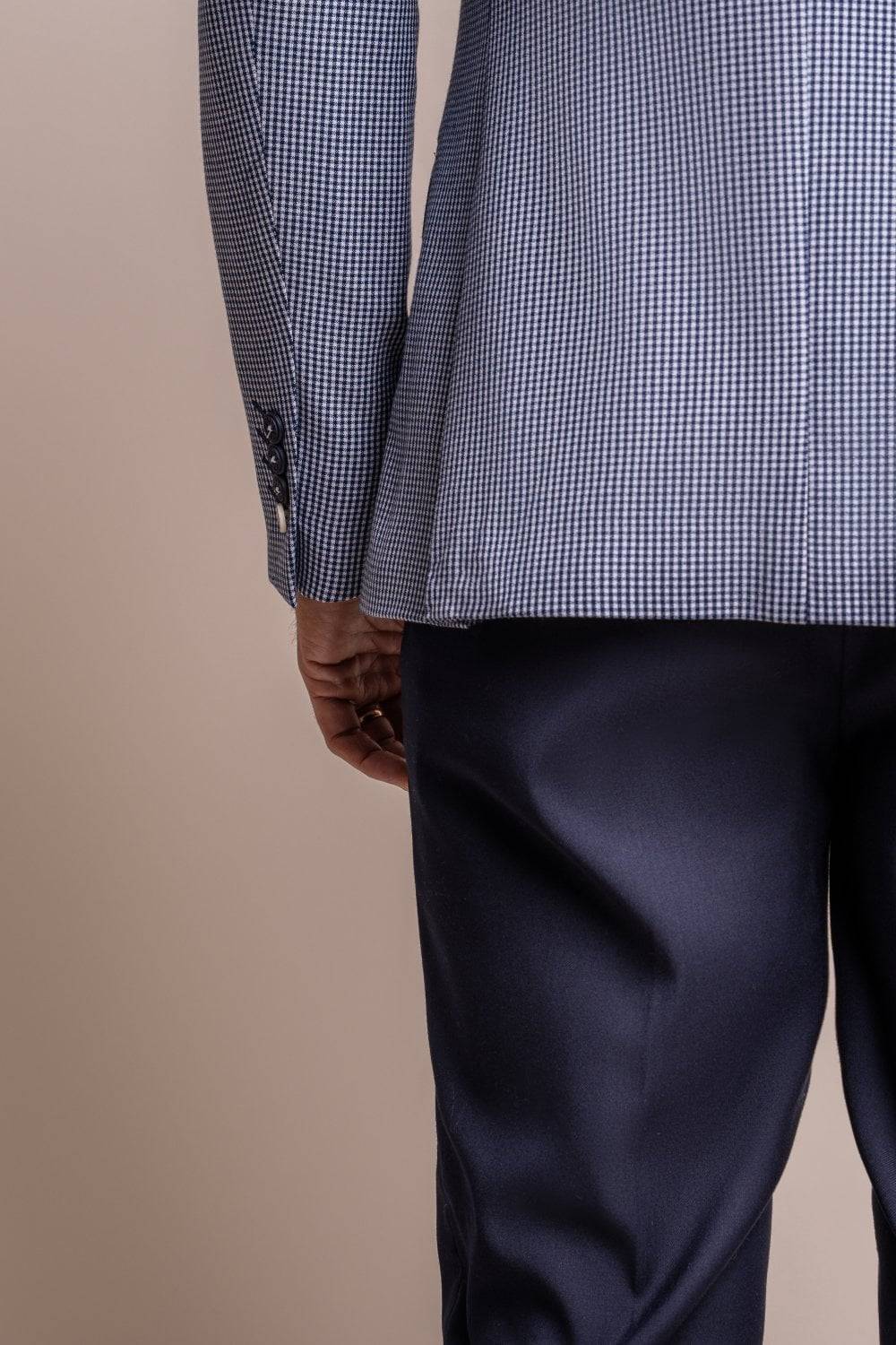 House of Cavani Giacca blazer cavani a quadretti blu stretch Promozione Limitata