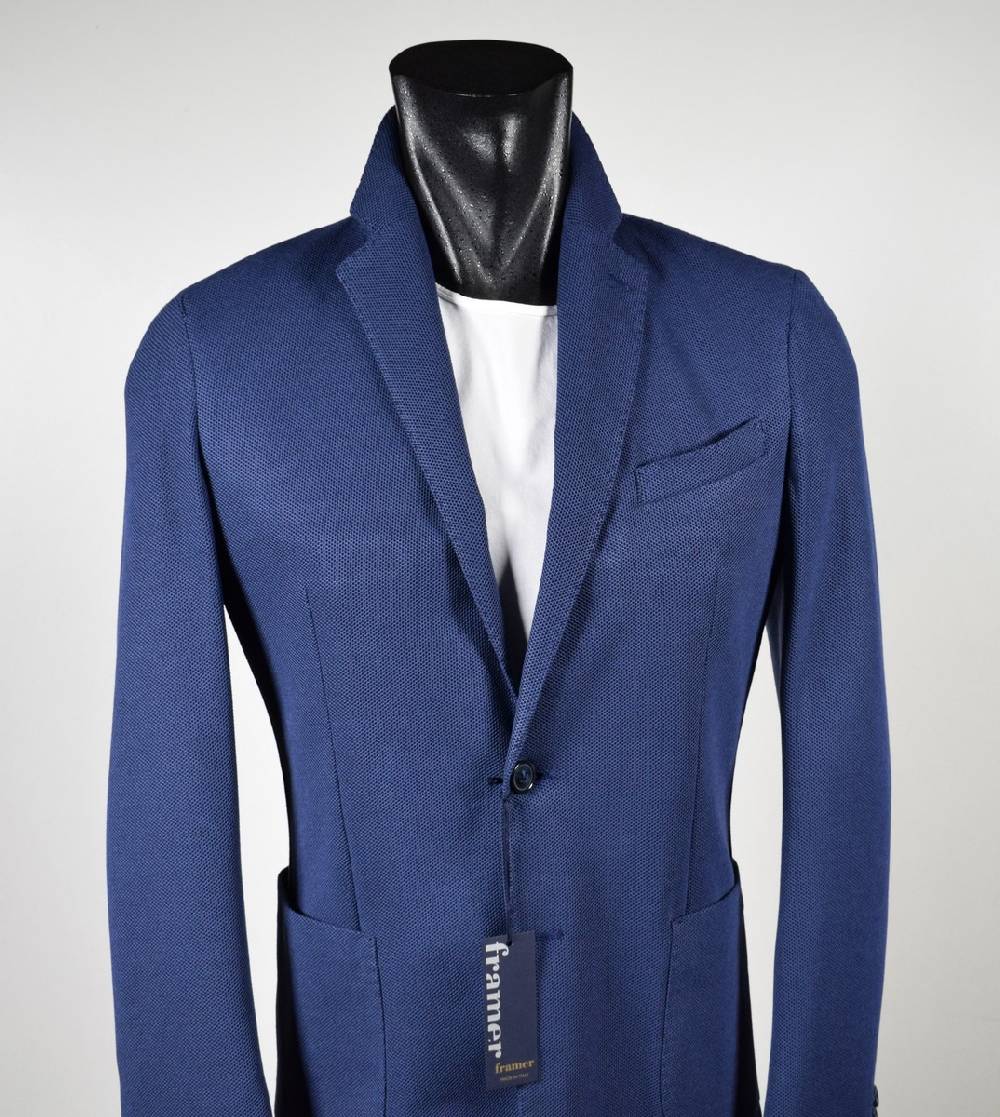 Framer Made in Italy Giacca framer informale bluette sfoderata slim fit Hotsell