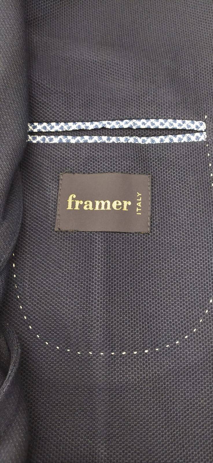 Framer Made in Italy Giacca framer informale blu sfoderata slim fit Vendita Calda