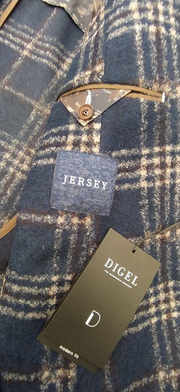 Digel Giacca blu a quadri digel in jersey sfoderata modern fit I Più Venduti