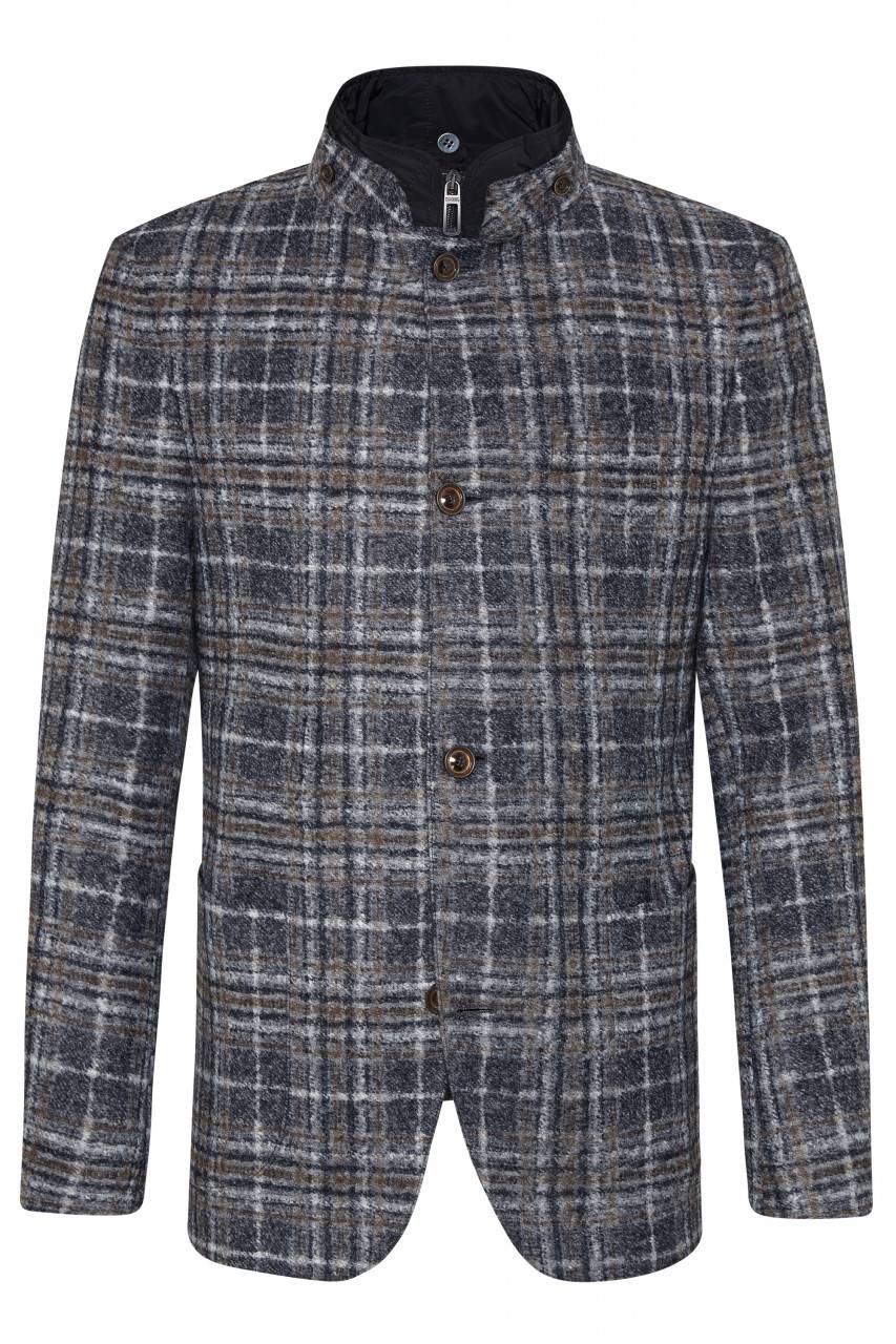 Digel Giacca digel slim fit grigio a quadri in jersey Nuova