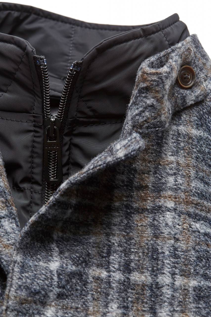 Digel Giacca digel slim fit grigio a quadri in jersey Nuova