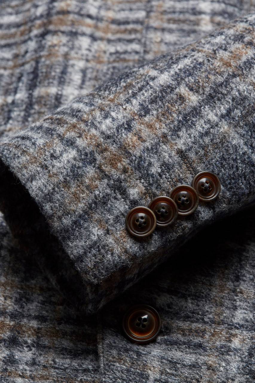 Digel Giacca digel slim fit grigio a quadri in jersey Nuova
