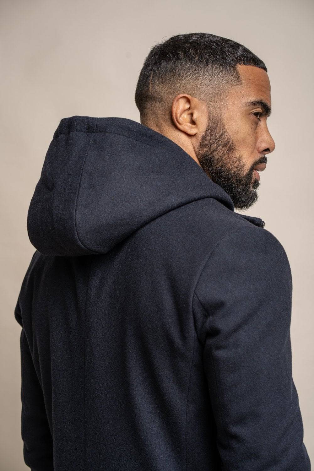 House of Cavani Cappotto cavani blu con cappuccio slim fit Prezzo di fabbrica