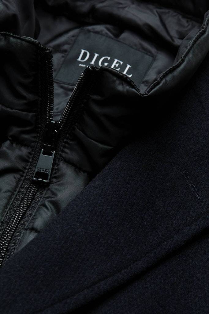 Digel Cappotto blu digel con pettorina antivento staccabile Outlet