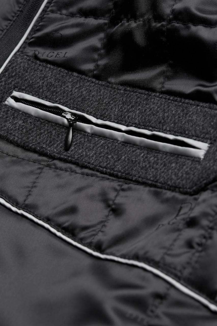 Digel Cappotto grigio scuro digel con pettorina antivento staccabile Vendita Economica