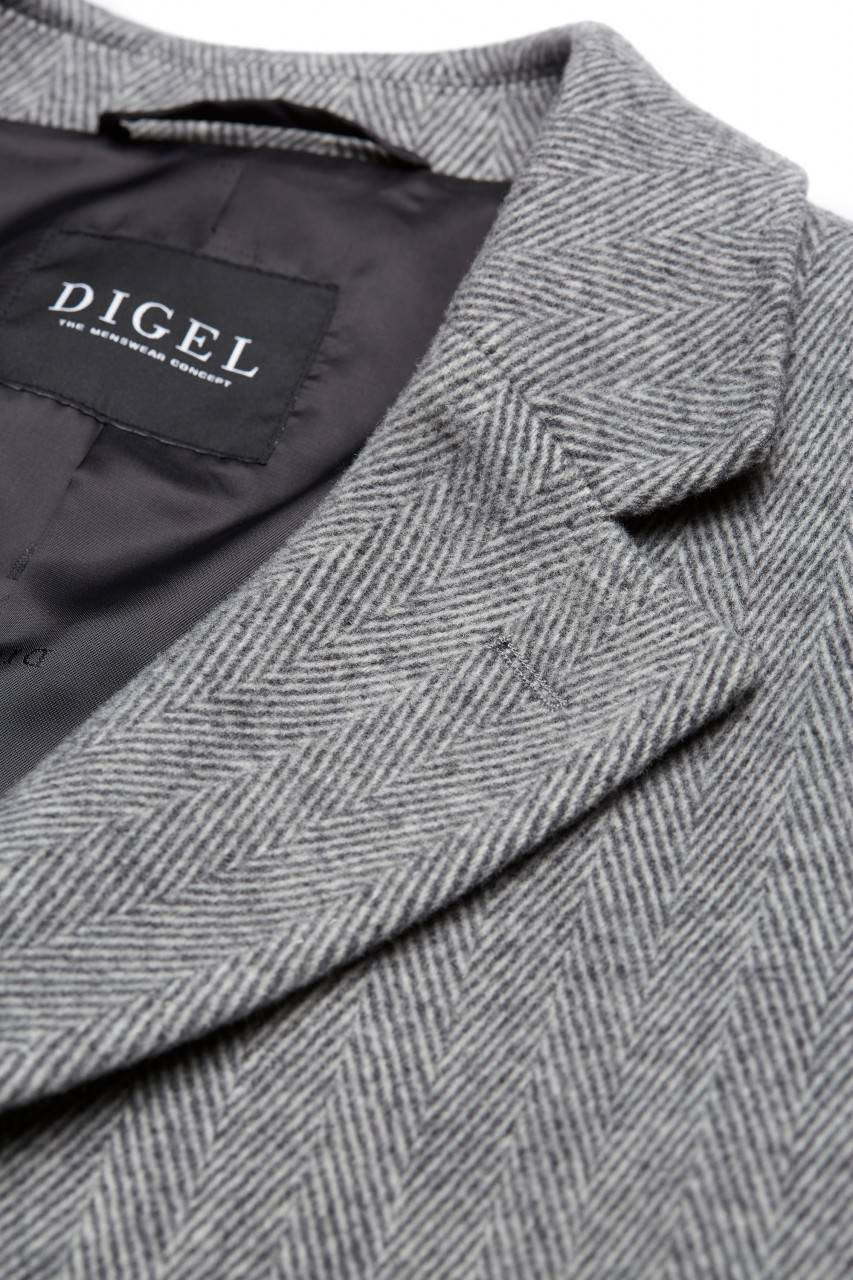 Digel Cappotto spigato grigio chiaro digel Saldi Di Fabbrica