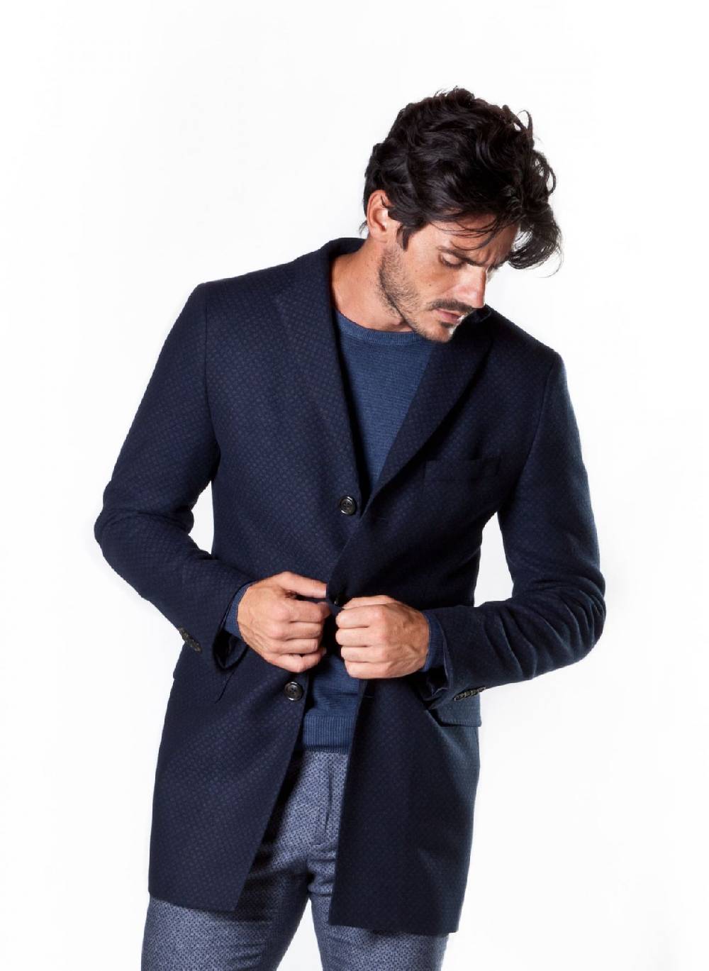 John Barritt Cappotto slim fit in misto lana a tre bottoni ticket pocket Negozio