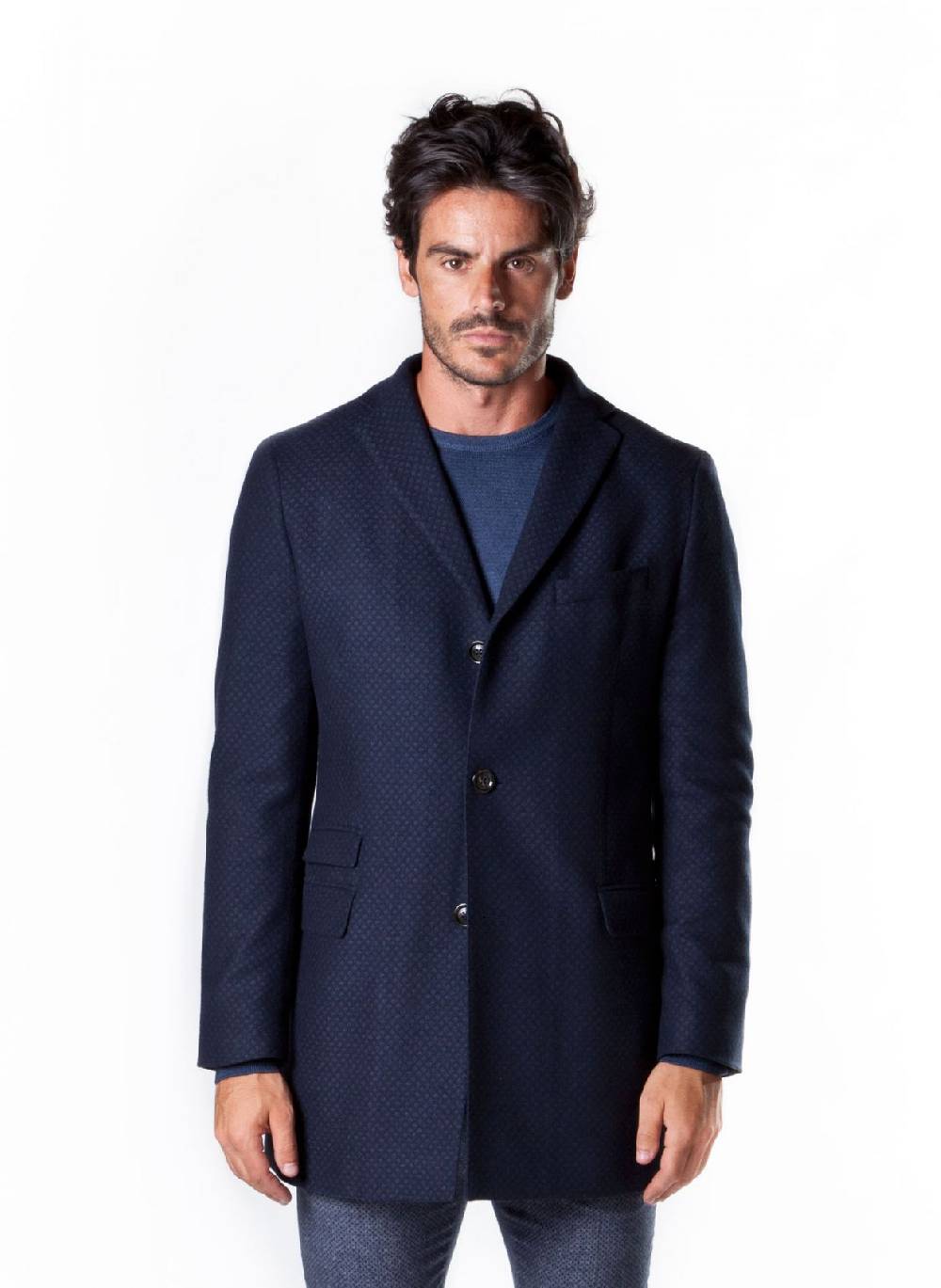 John Barritt Cappotto slim fit in misto lana a tre bottoni ticket pocket Negozio
