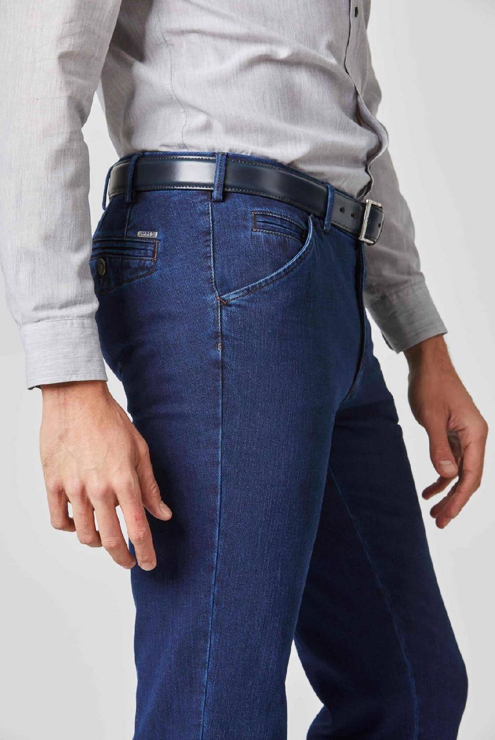 Meyer Jeans blu scuro meyer cotone e lana modern fit Moda