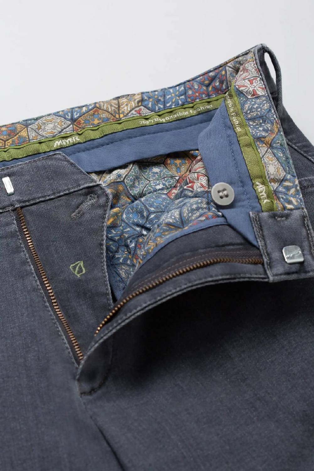Meyer Jeans meyer grigio medio modern fit cotone denim biologico Italy