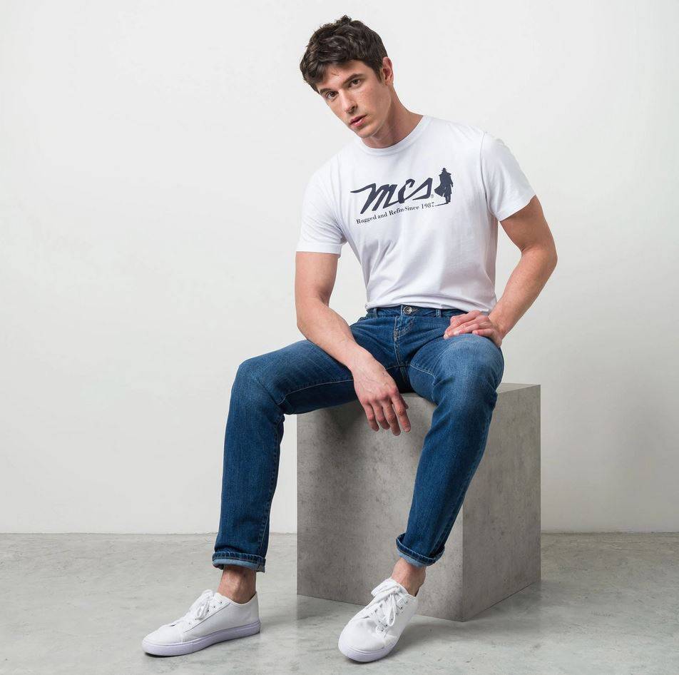 MCS Jeans stretch lavaggio medio mcs regular fit denim Qualità Garantita