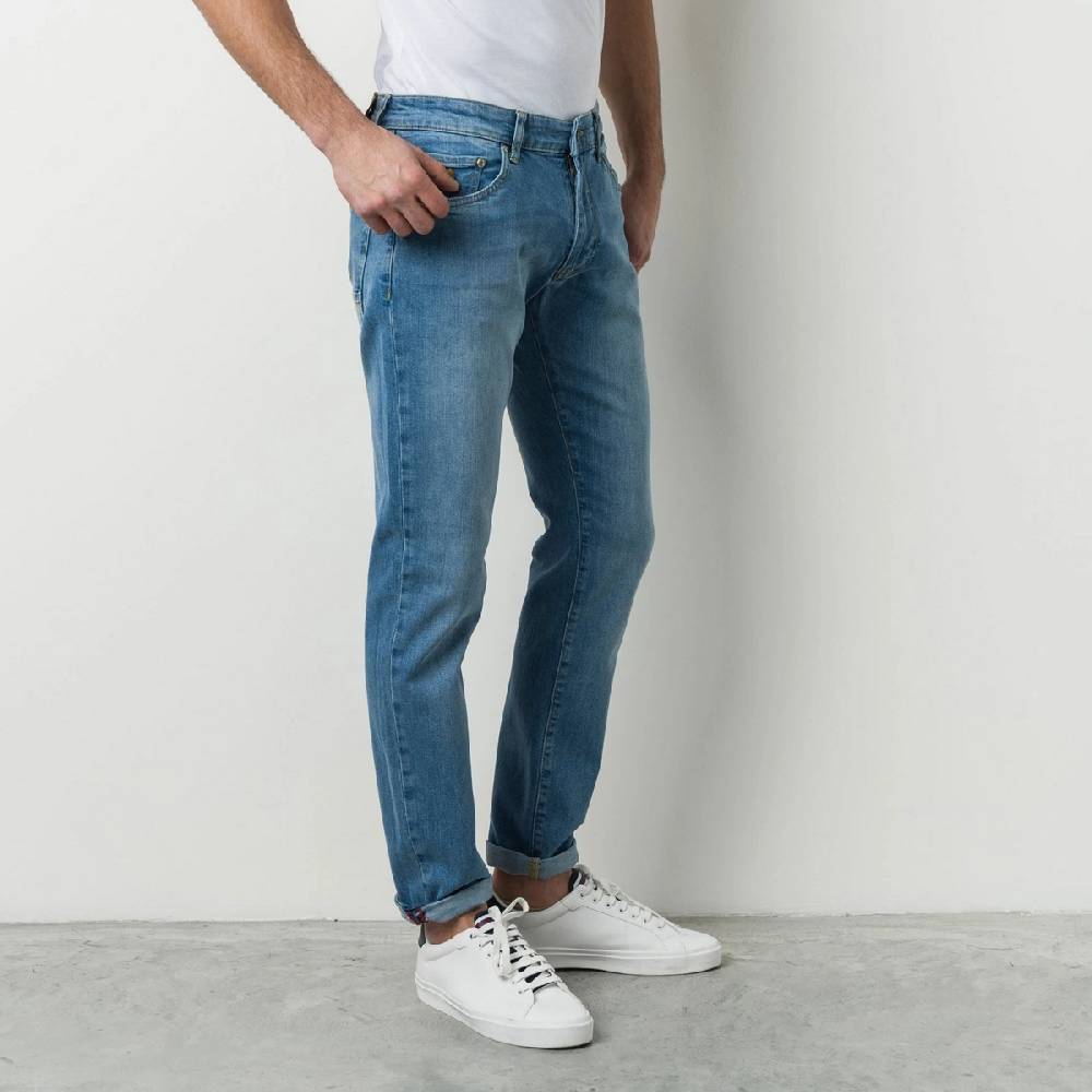 MCS Cinque tasche denim chiaro stretch mcs regular fit Negozi Online