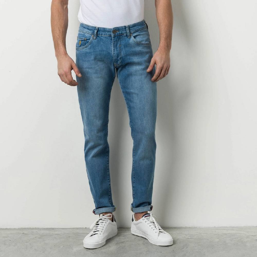MCS Cinque tasche denim chiaro stretch mcs regular fit Negozi Online
