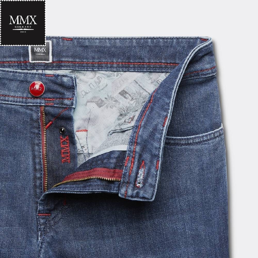 MMX Germany Jeans blu stone mmx denim stretch slim fit Consegna Veloce