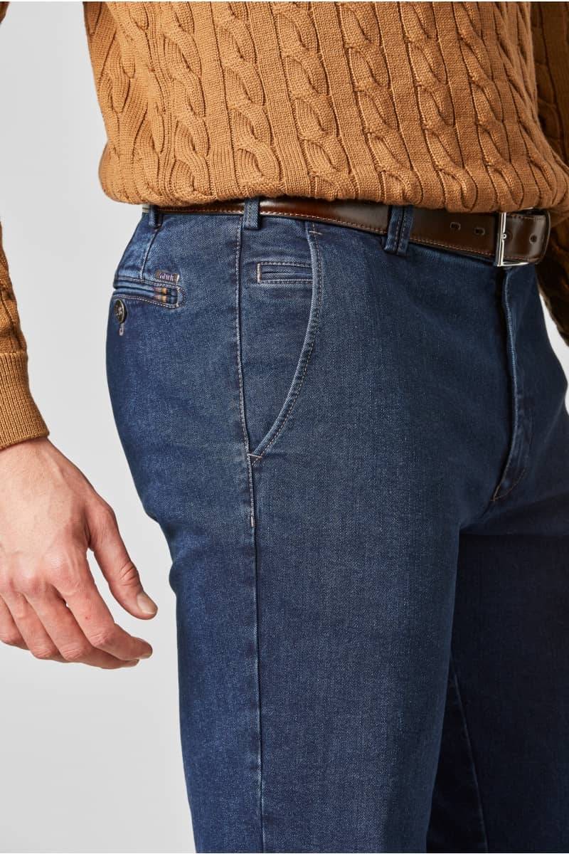 Meyer Pantalone meyer in denim blu stone super stretch regular fit Sottocosto