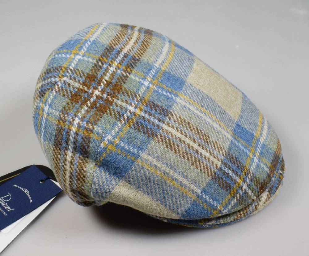 Panizza Berretto panizza peaked british in lana tartan beige Presa