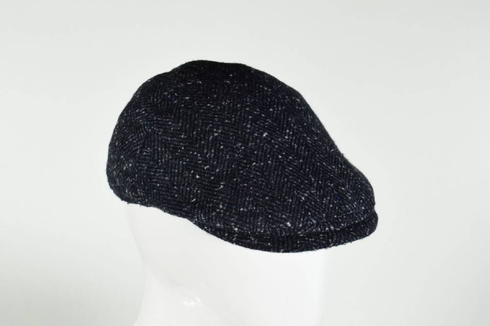 Panizza Berretto panizza blu spigato a tweed misto lana Offerte