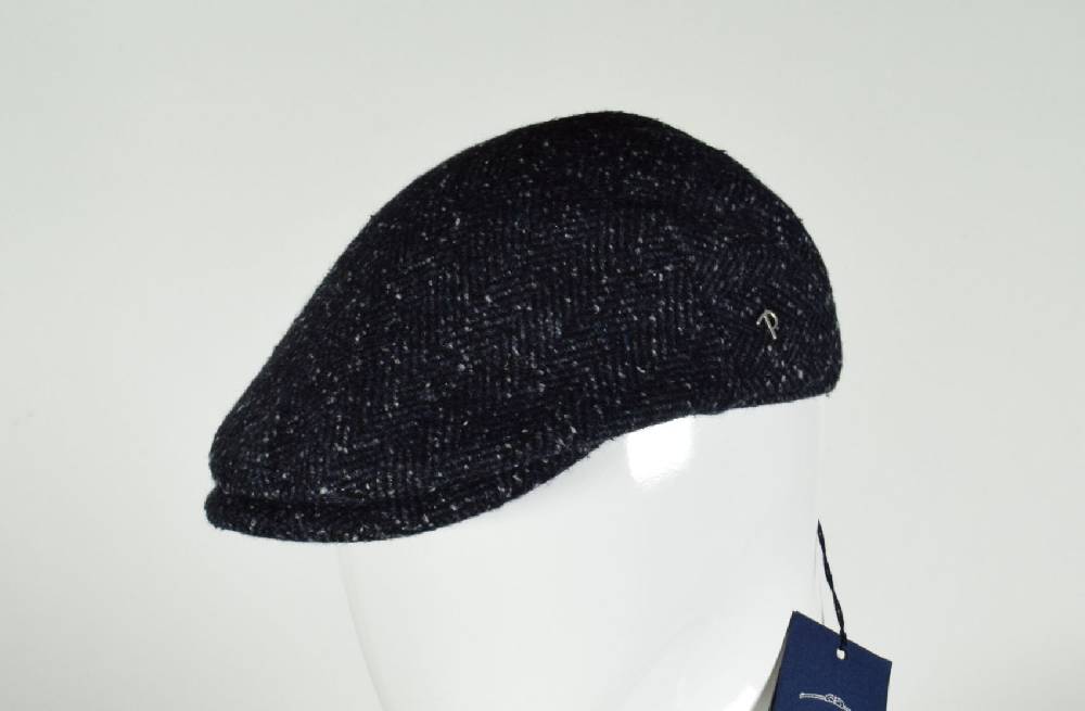 Panizza Berretto panizza blu spigato a tweed misto lana Offerte