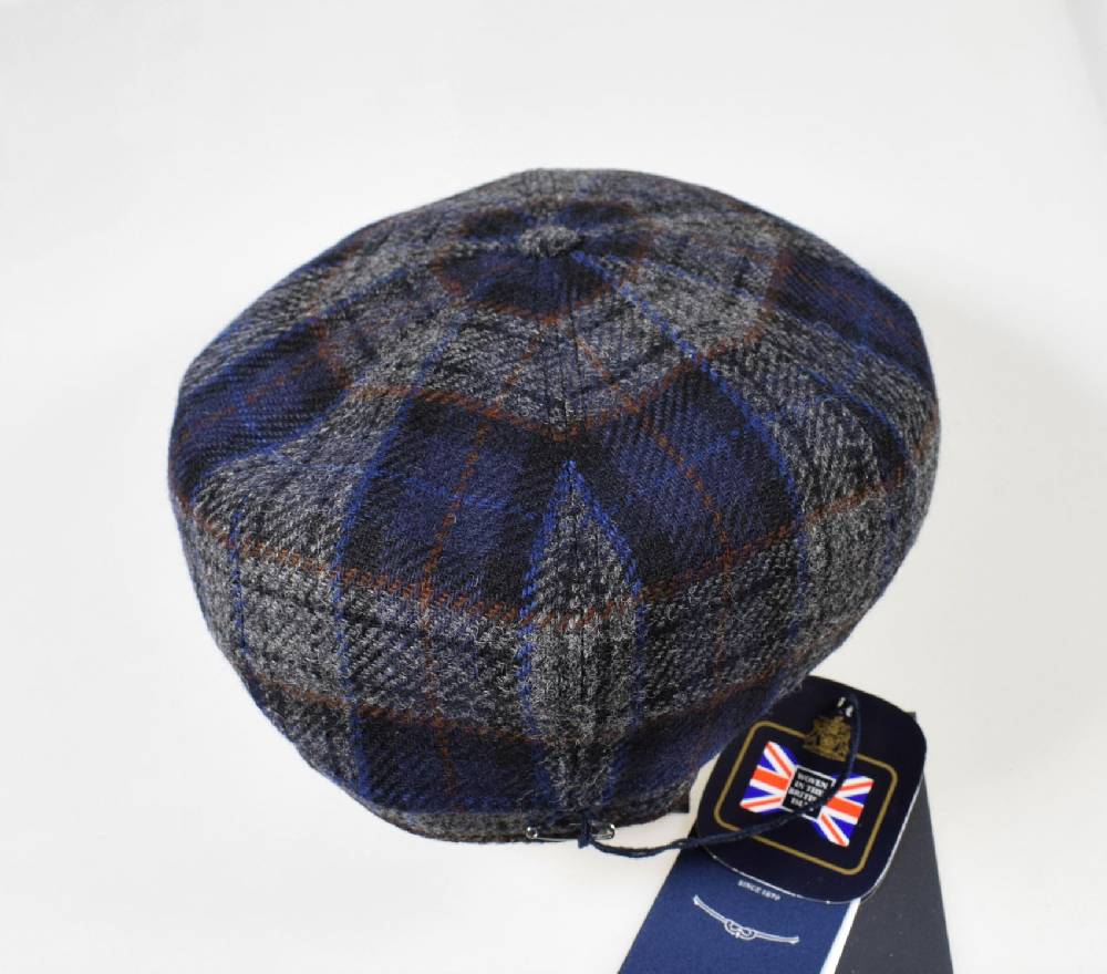 Panizza Cappello panizza fantasia british blu a quadri peaky blinders Saldi Di Fabbrica