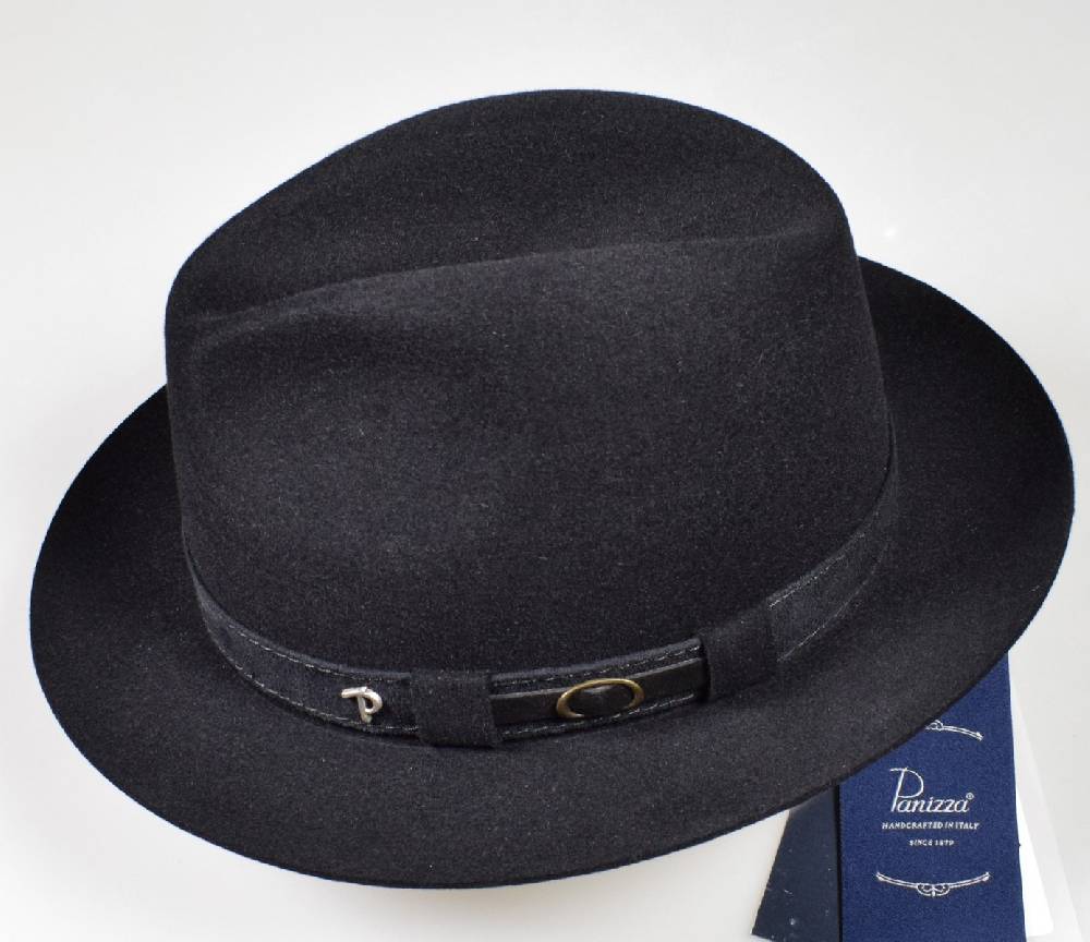 Panizza Cappello classico in feltro panizza nero waterproof Negozio